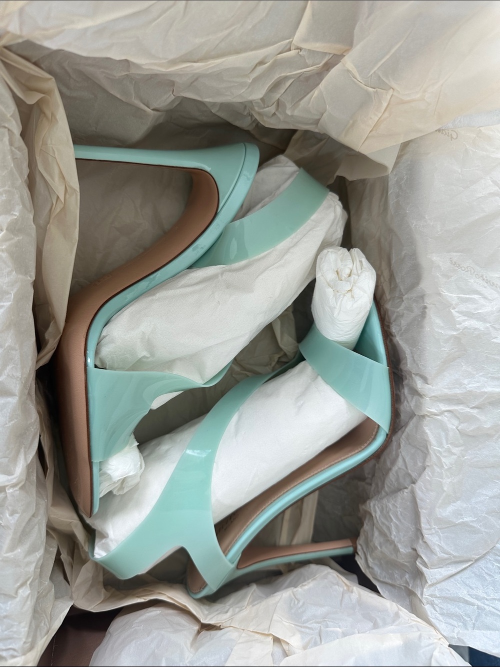 Gianvito Rossi Mint Green Patent Leather High Heel Sandals